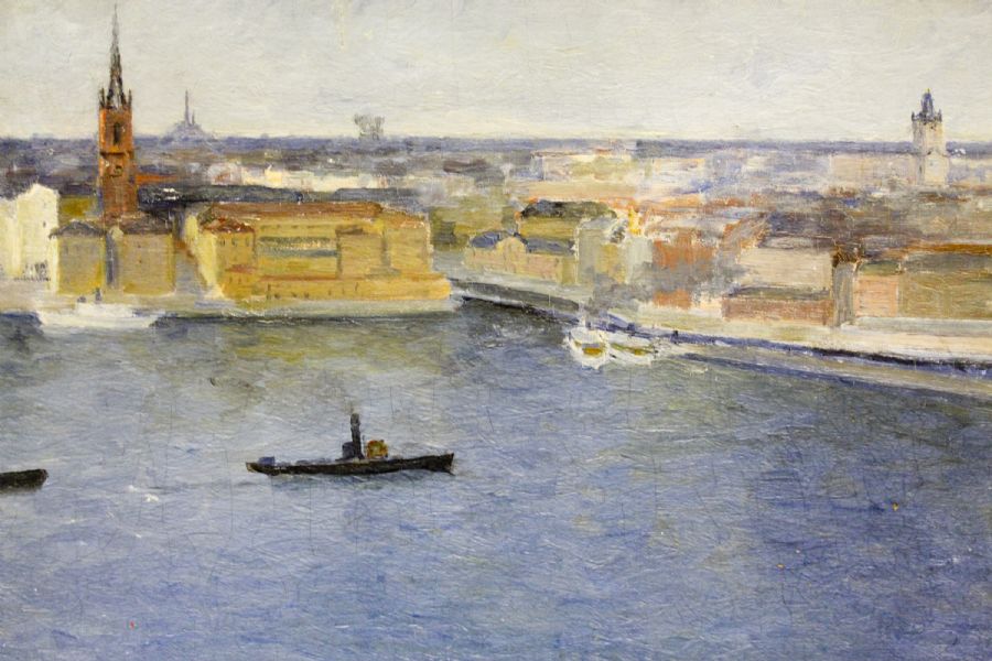 Oljemålning, Märtha Tynell (1865-1930), Stockholm, signerad. 34x44
